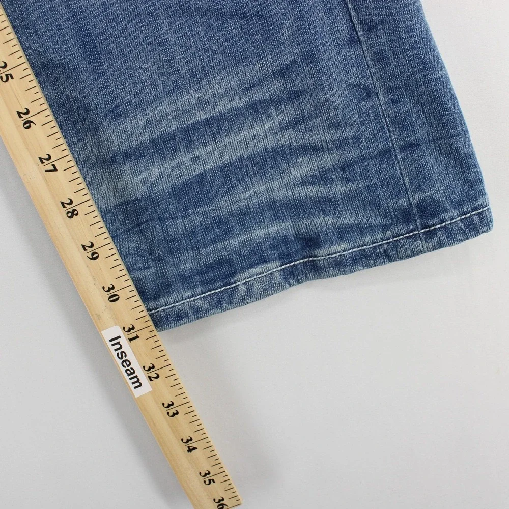Cowgirl Tuff Co Shattered Jeans Womens 24x31 Blue Thick Stitch Bootcut Stretch